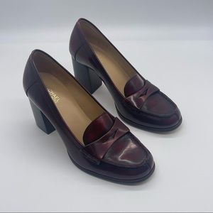 Michael Kors Burgundy Penny Loafer Heels